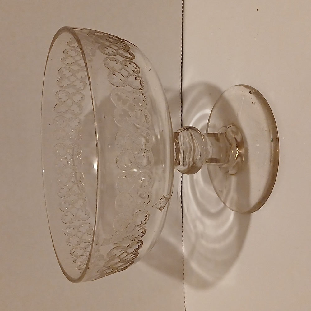 Elegant Antique 1880s EAPG Quatrefoil Clear Glass Compote Bowl